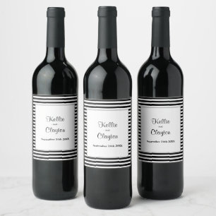 Black/White Stripes Wine Label