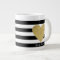 Black & White Stripes with Gold Foil Heart