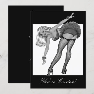 Black & White Style Pin-Up Girl 19 Invitation