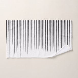 Black/White Stylish Irregular Stripe Pattern Hand Towel