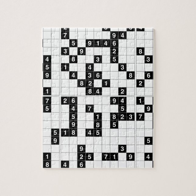 black white sudoku jigsaw puzzle (Vertical)