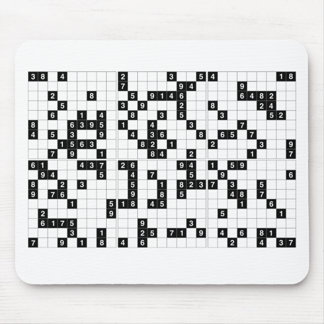 black white sudoku mouse pad (Front)