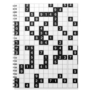 black white sudoku spiral notebook