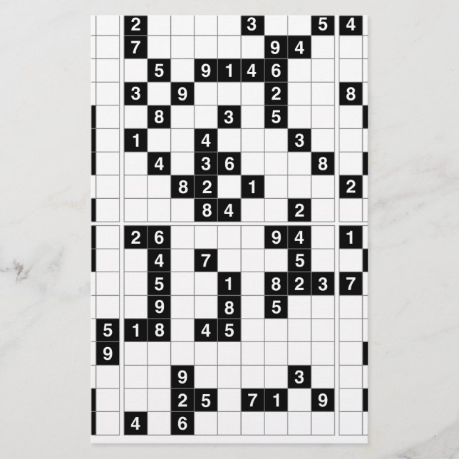 black white sudoku stationery (Front)