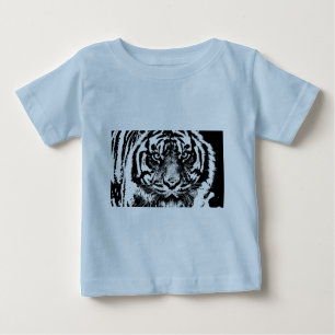 Black White Sumatran Borneo Tiger Eye Artwork Baby T-Shirt