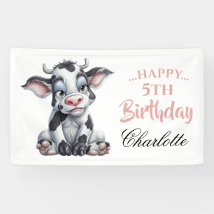 Black White Sweet Cow Banner