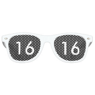 Black & White Sweet Sixteen Glasses