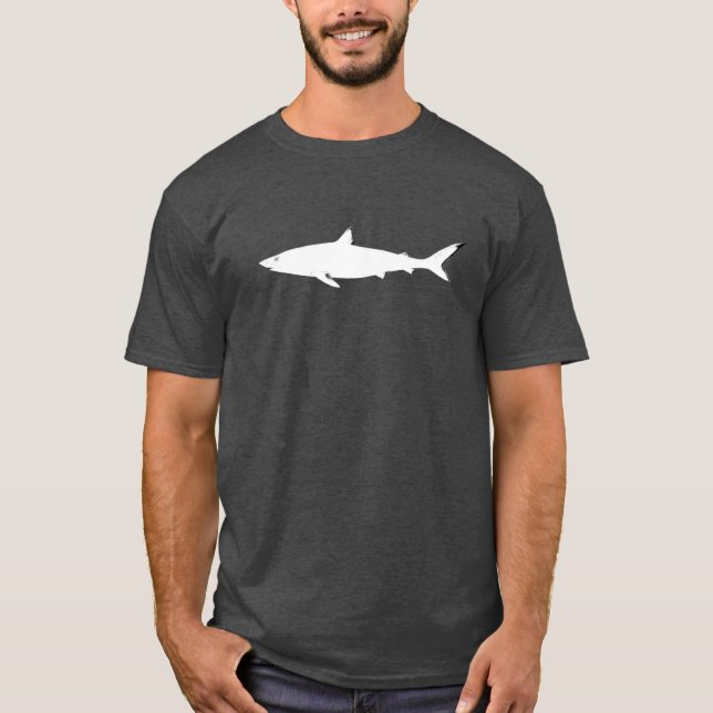 black white swimming sharks T-Shirt (Front)