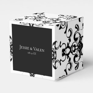 Black & White Swirl Gothic Wedding Favour Box