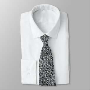 Black & White Swirl Pattern Tie