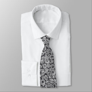 Black & White Swirled Neck Tie