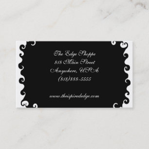 Black & White Swirls Business Card