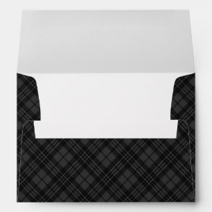 Black white tartan plaid winter Christmas pattern Envelope