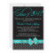 Black White Teal Polka Dot Graduation Invitation