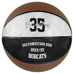 Black white team colours sports season keepsake basketball
