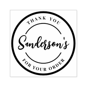 Black White Thank You For Your Order Business Rubber Stamp