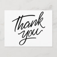 Black White Thank You Wedding Bridal Shower Party