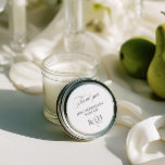 Black & White Thank You Wedding Favor Sticker<br><div class="desc">Perfect for sealing favor bags,  gift packaging,  welcome bags,  envelopes,  and adding a refined finishing touch to your celebration.

Part of the "RHEA" Wedding Collection — follow the link on this page to explore all coordinating designs. • Mockups for this design were created using Midjourney AI.</div>