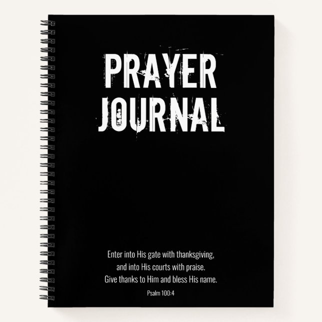 Black White Thanksgiving Psalm Prayer Journal (Front)