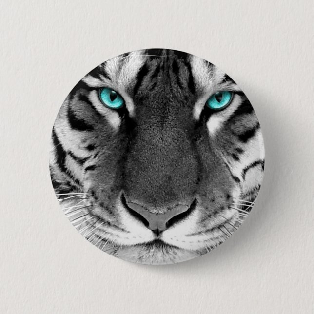 Black White Tiger 6 Cm Round Badge (Front)