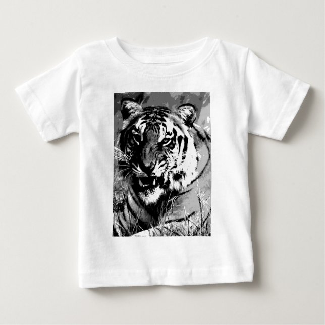 Black & White Tiger Baby T-Shirt (Front)