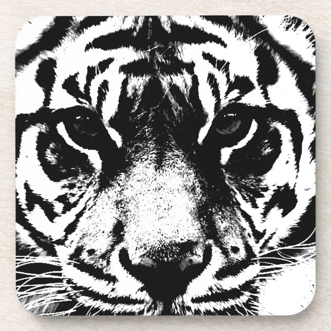 Black & White Tiger Coaster (Front)
