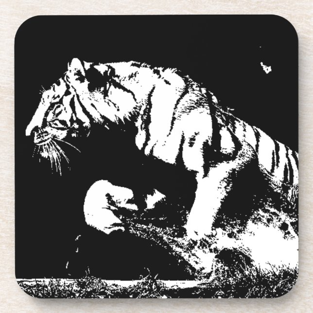 Black & White Tiger Coaster (Front)