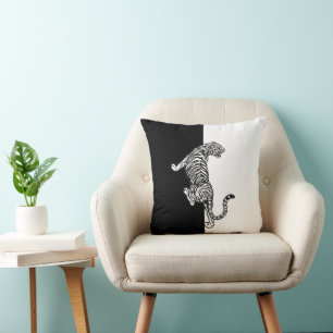Black White Tiger Cushion