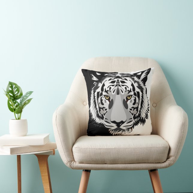 Black White Tiger  Cushion (Chair)