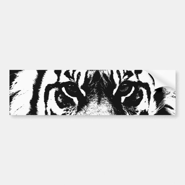 Black & White Tiger Eyes Custom Bumper Sticker (Front)