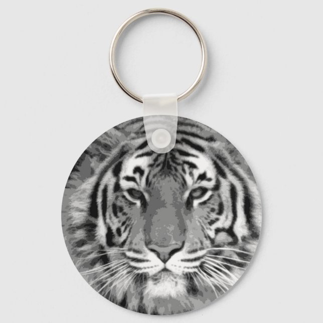 Black & White Tiger Key Chains (Front)