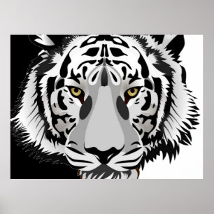 Black White Tiger Poster