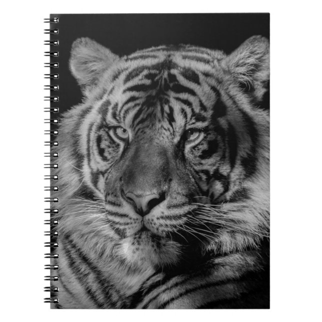 Black & White Tiger Spiral Notebook (Front)