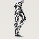 Black White Tiger Stripes Animal Print Pattern Leggings<br><div class="desc">This animal print design features a pattern of black tiger stripes on a white background.</div>