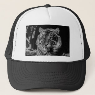 Black & White Tiger Trucker Hat