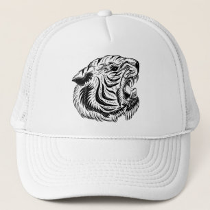 Black white tiger trucker hat