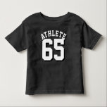 Black & White Toddler | Sports Jersey Design T-Shirt<br><div class="desc">Black & White Toddler | Sports Jersey Design  • Football Jersey Toddler T-Shirt</div>
