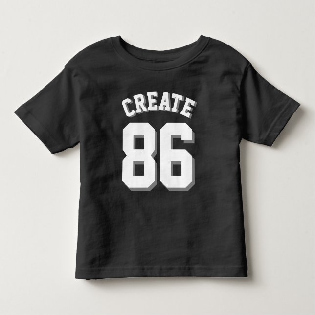 Black & White Toddler | Sports Jersey T-Shirt (Front)