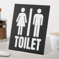 Black White Toilet Restroom Bathroom Men Woman