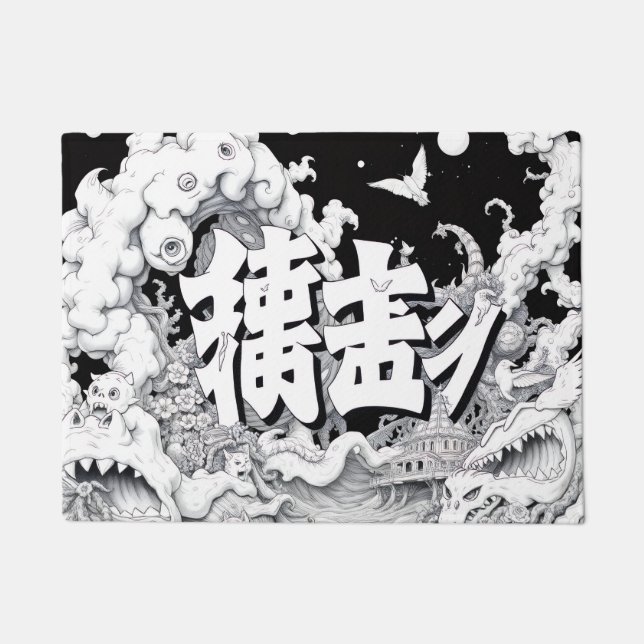 Black & White Tokyo Doormat (Front)