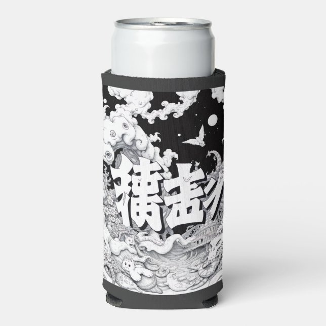 Black & White Tokyo Seltzer Can Cooler (Seltzer Front)