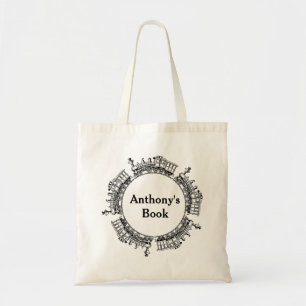 Black & White train kids named library Tote Bag