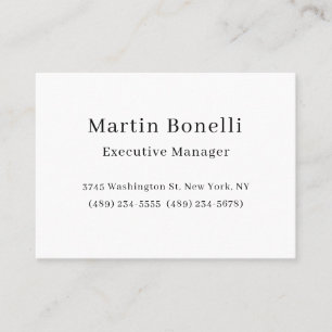 Black & White Trendy Minimal Plain Simple Calling Card