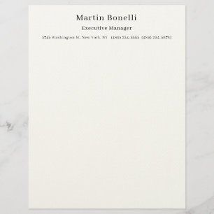 Black & White Trendy Minimal Plain Simple Custom Letterhead