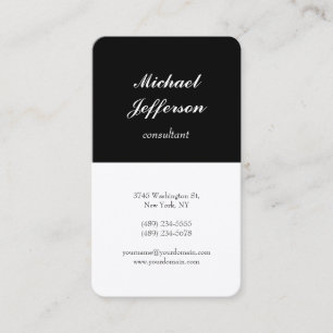 Black White Trendy Modern Minimalist Professional Business Card