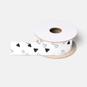 Black & White Triangles Satin Ribbon