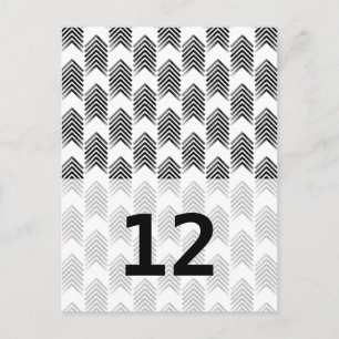 Black White Tribal Arrows Table Number Postcard