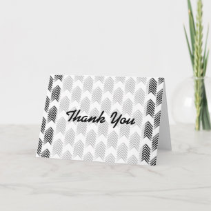 Black White Tribal Arrows Thank You Card
