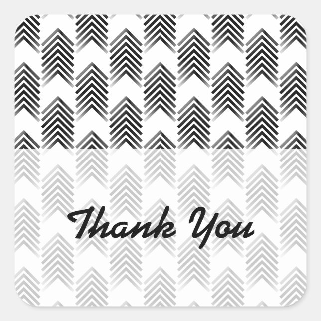 Black White Tribal Arrows Thank You Stickers (Front)