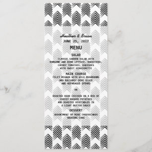 Black White Tribal Arrows Wedding Menu